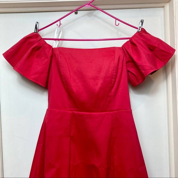 HH Red Off-The-Shoulder Flounce Dress NWT - Picture 4 of 9